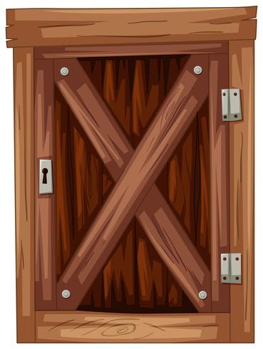 Old wooden door on white background vector