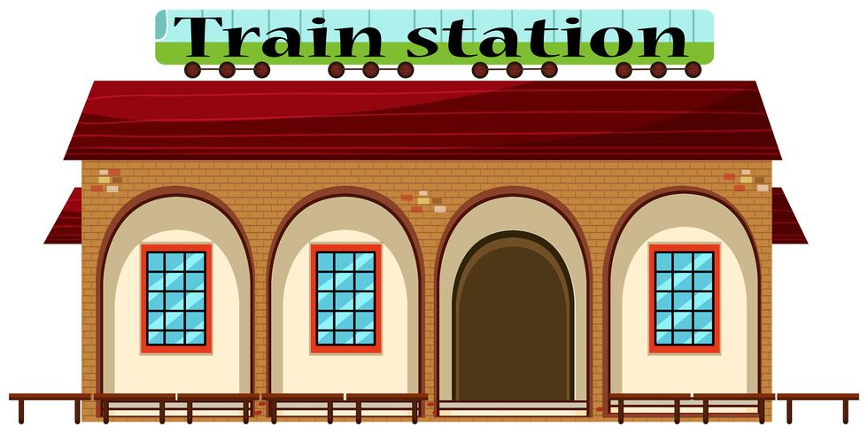 Estación de tren sobre fondo blanco vector