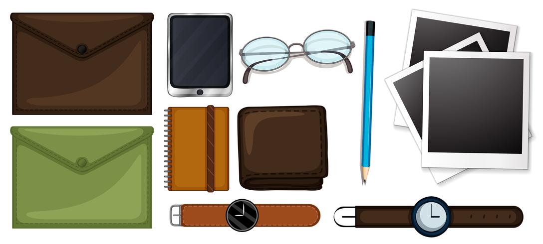 Different types of stationaries set vector