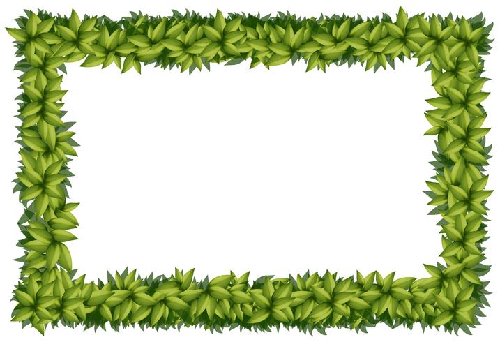 Border template with green leaves vector