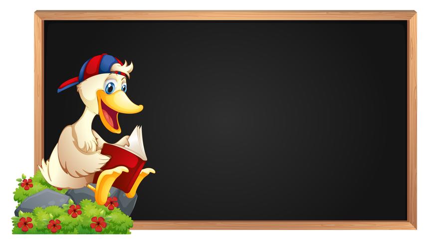 Frame Template With Duck Reading Book Free