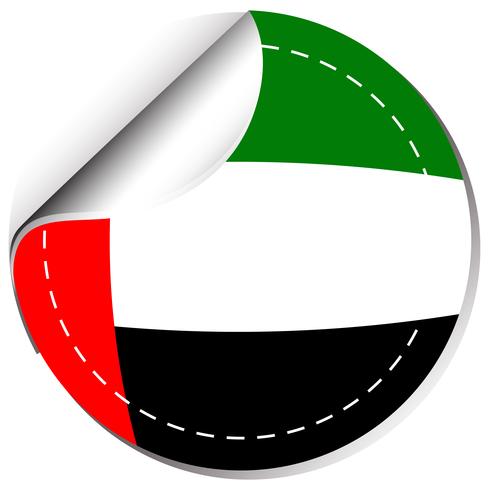 Sticker design for flag of Arab Emirates vector