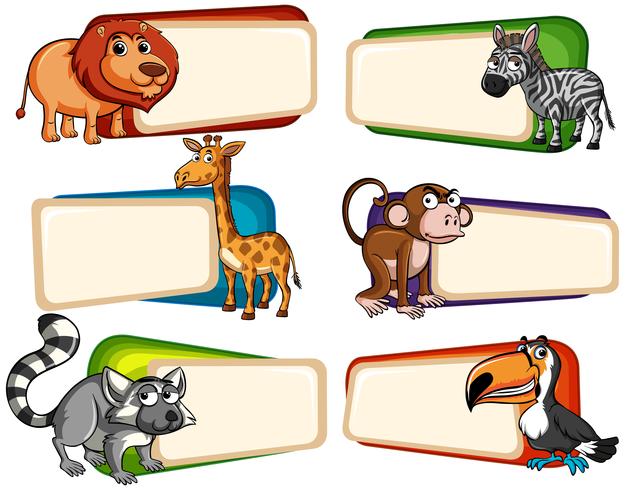 Banner design with wild animals vector