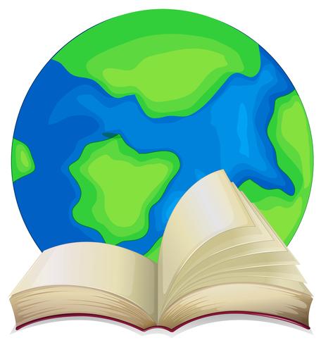 Book and the world on white background vector