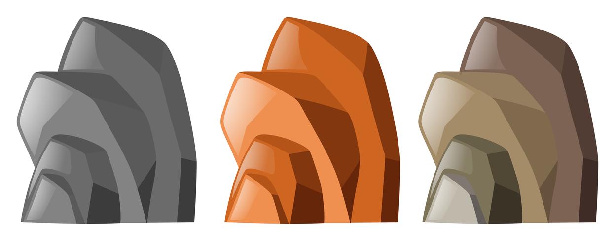 Big stones on white background vector