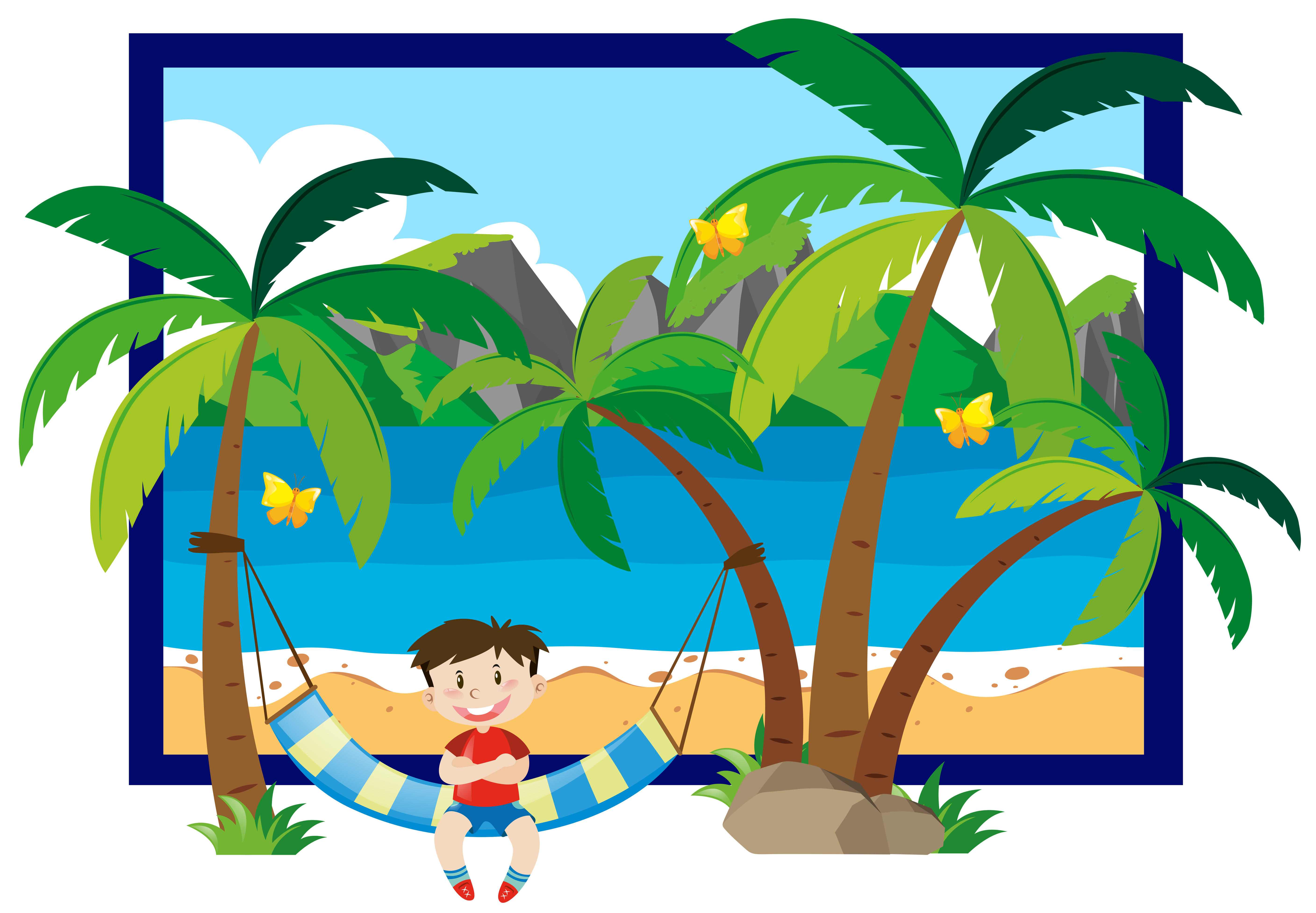 Download Summer scene with boy on hammock 369074 - Download Free ...