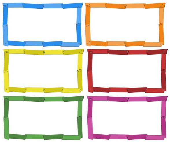 Frame template in six colors vector