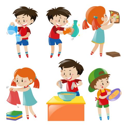 Children doing different things vector