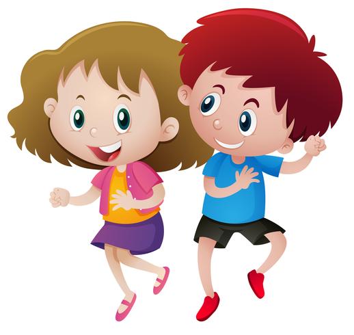 Boy and girl dancing  vector