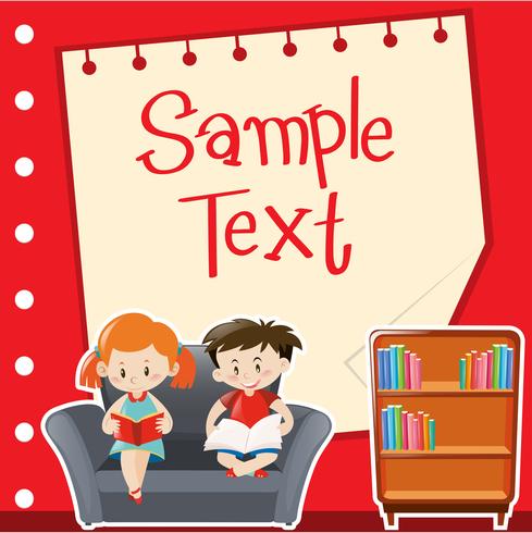 Paper design with boy and girl reading vector