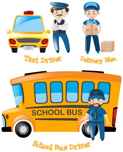 Men doing different types of jobs vector