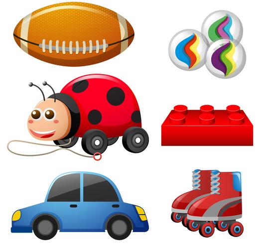 Different types of toys vector