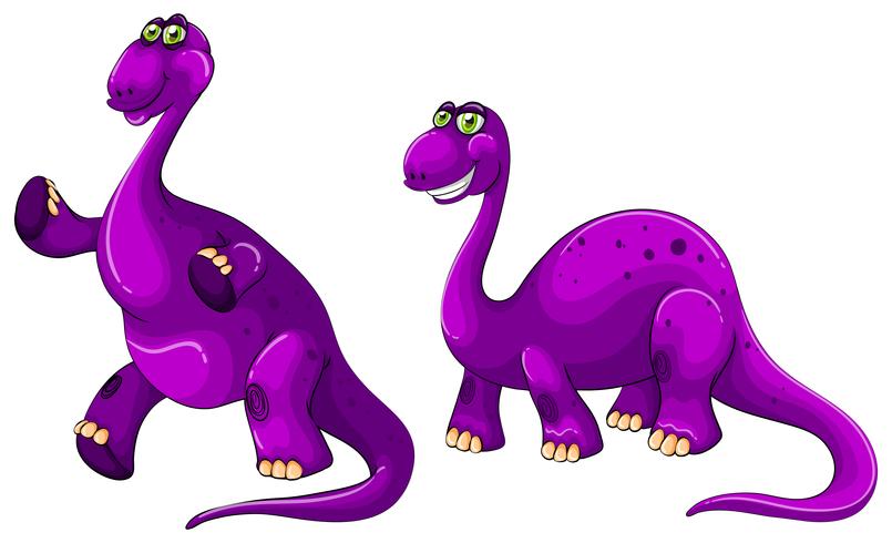 Brachiosaurus morado de pie sobre dos piernas vector