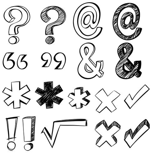 Doodle arts for different signs vector