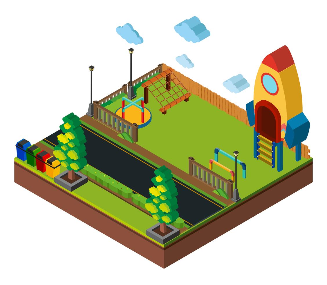 Isometric Playground Scene 369332 Vector Art At Vecteezy