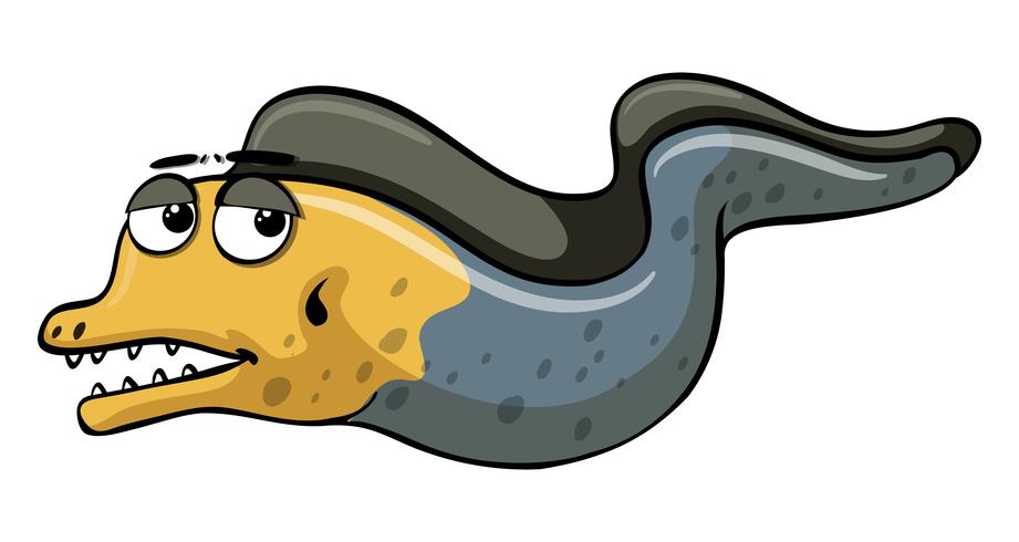 Eel with sad face vector