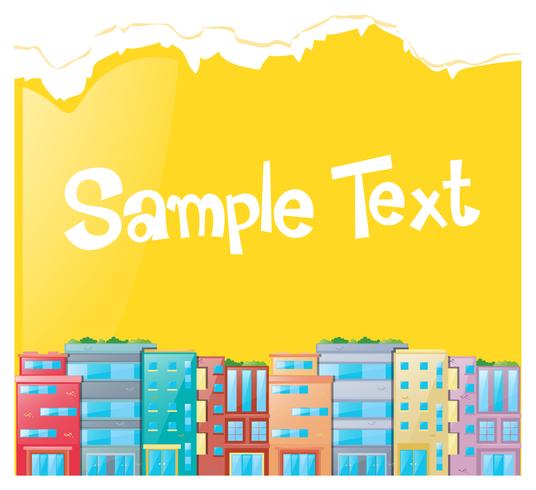 Paper template with many buildings vector