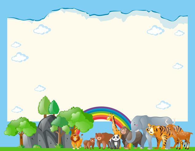 Paper template with wild animals vector