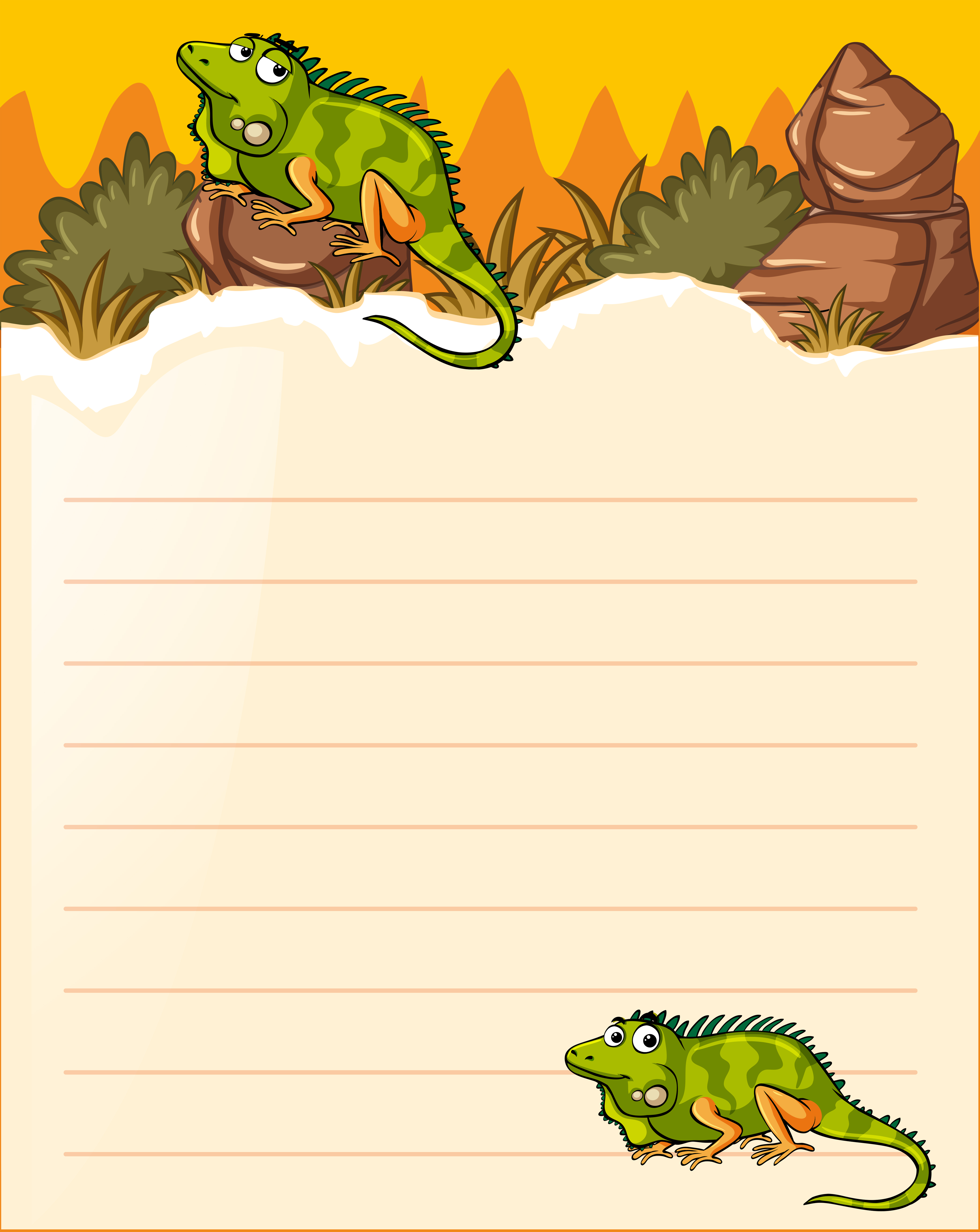paper-template-with-two-lizards-369486-vector-art-at-vecteezy