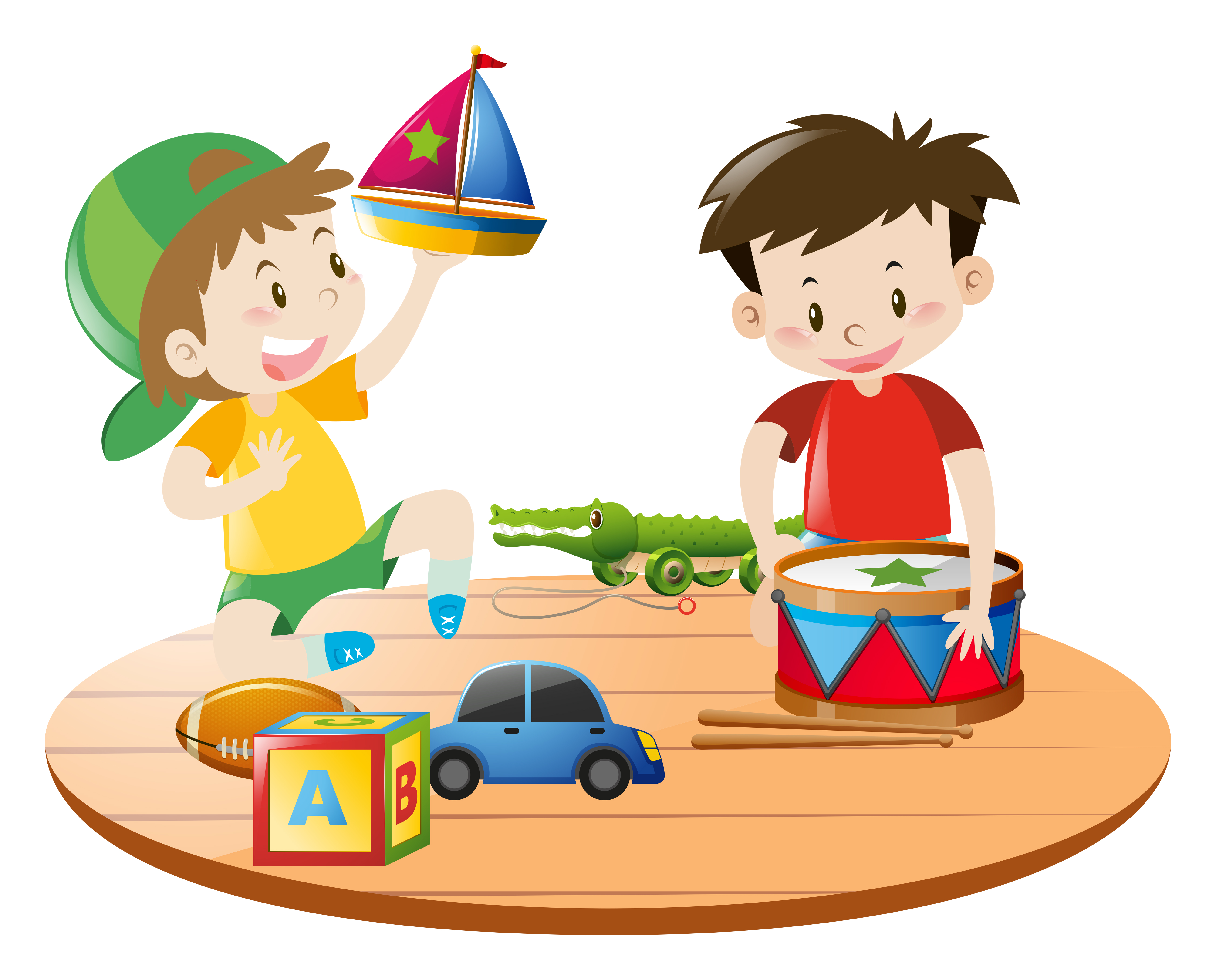 A boy playing toys Royalty Free Vector Image - VectorStock