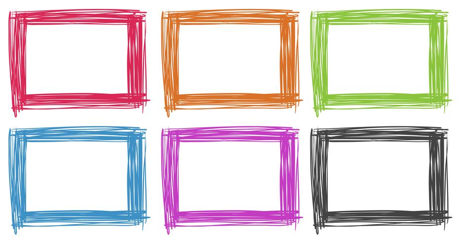 Frame design in different colors vector