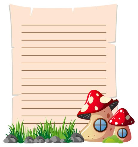 Paper template with mushrooms vector