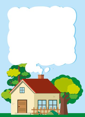 Border template with house in the field vector