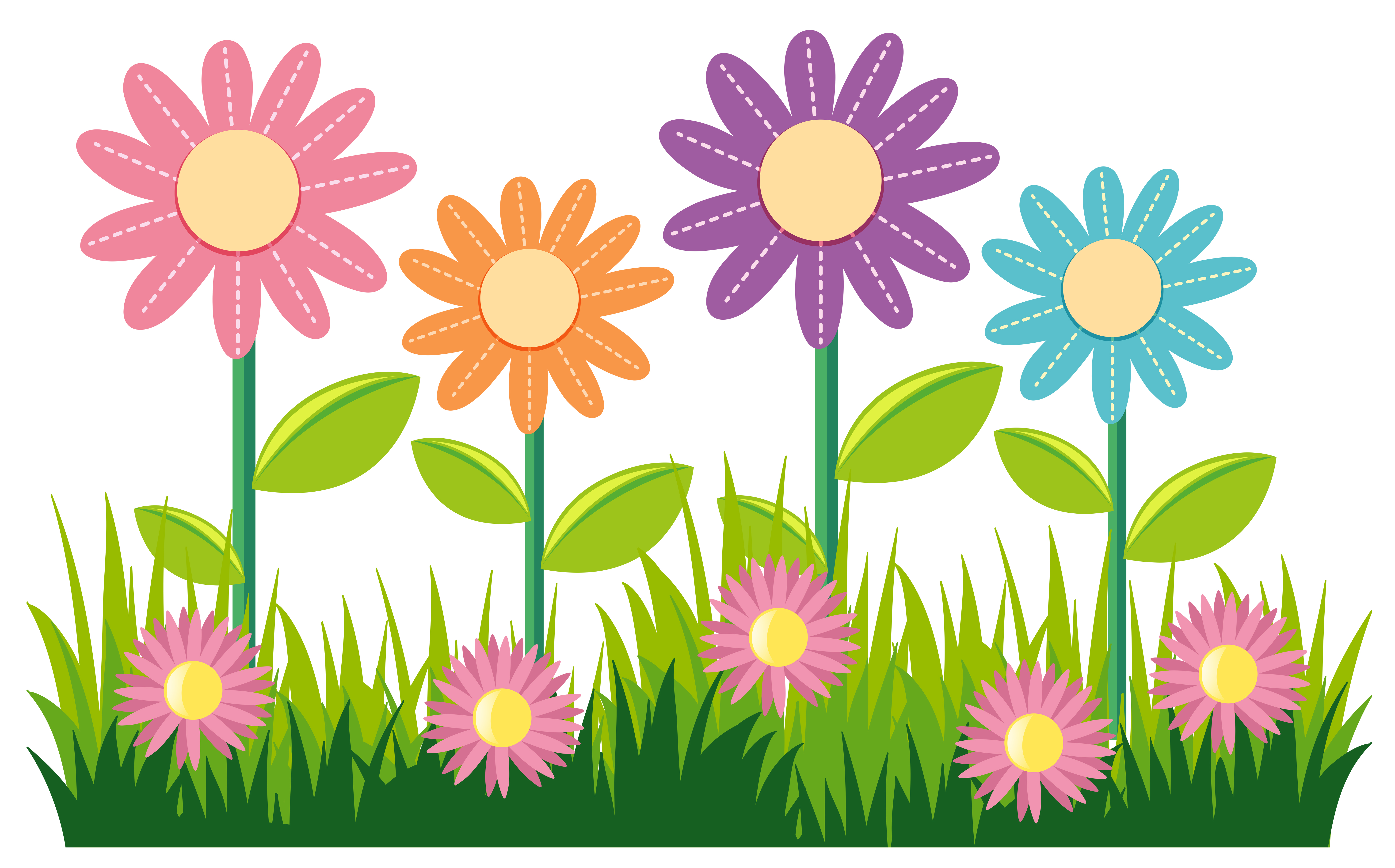 Grass With Flowers SVG