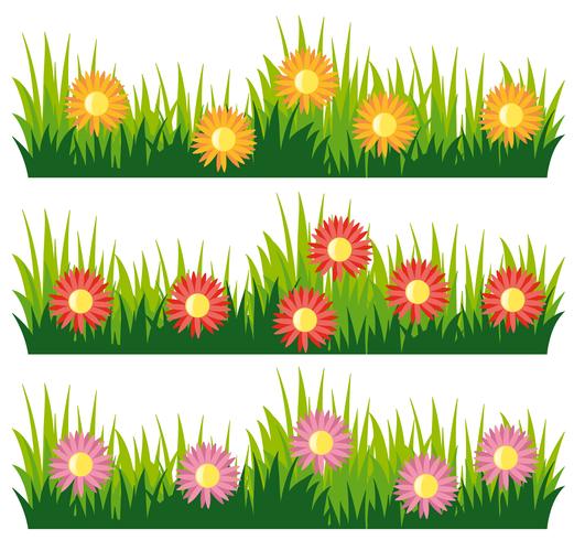 Seamless nature design with flowers  vector