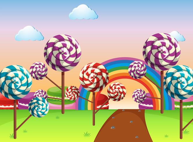 Scene with candy field vector