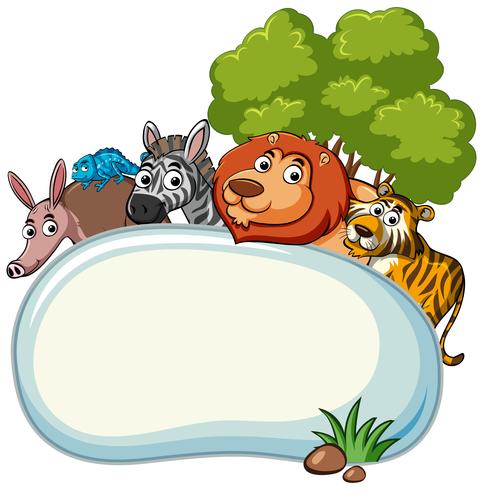 Border template with wild animals vector