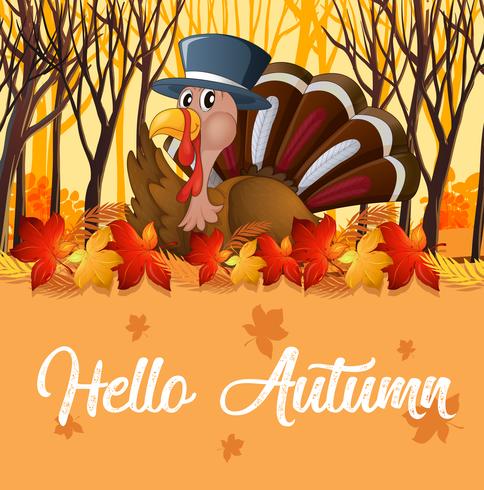 Turkey and orange autumn template vector