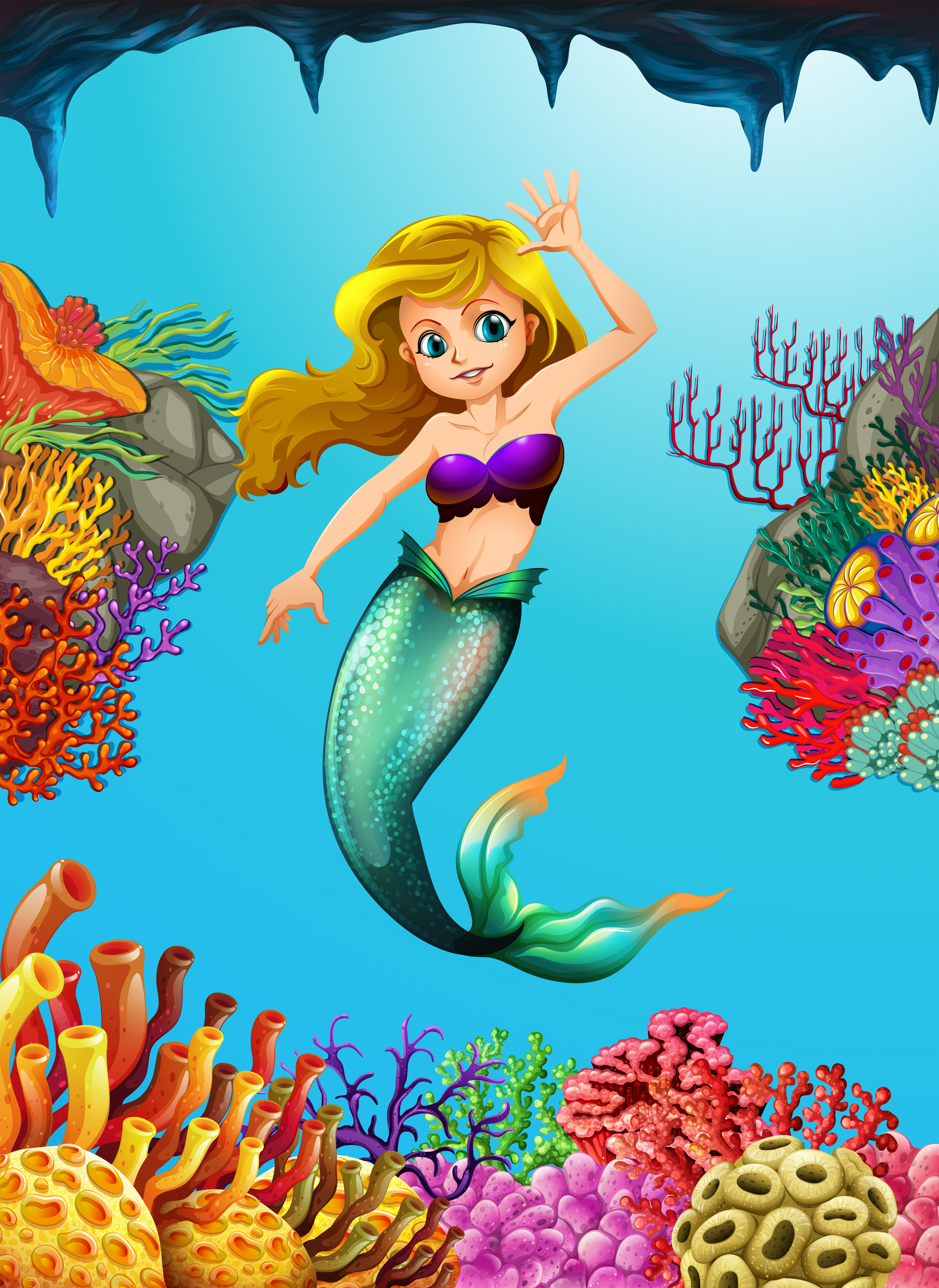 Pretty mermaid swimming underwater 369812 - Download Free ...