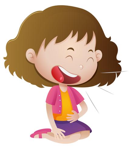 Little girl laughing alone vector