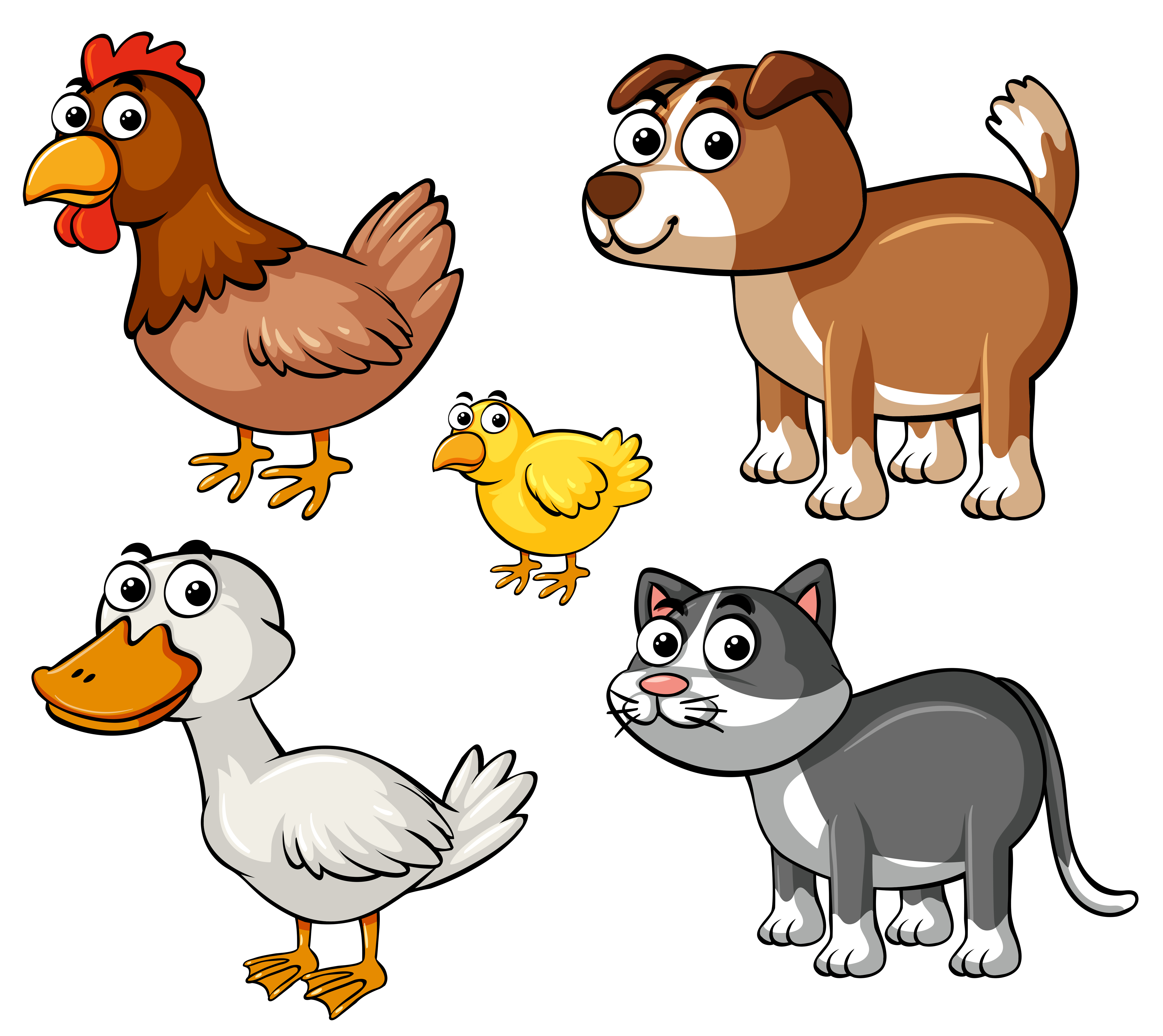 Different types of farm animals 369908 Vector Art at Vecteezy