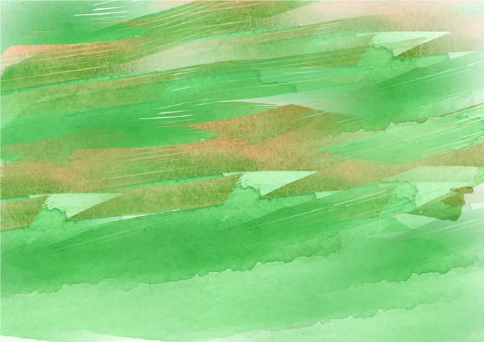 Fondo pintado a mano colorido de la acuarela. Pinceladas de acuarela verde. Textura y fondo abstractos de la acuarela para el diseño. Fondo de acuarela sobre papel con textura. vector