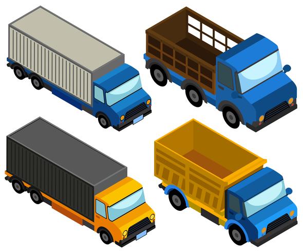 3D design for different types of truck vector