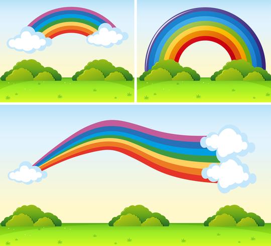 Rainbow shapes over the park vector