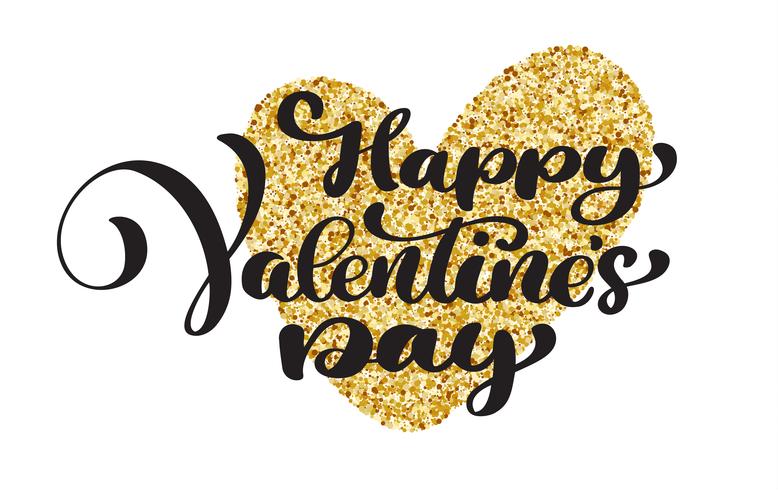 Happy Valentines Day Hand Drawing Vector Lettering 