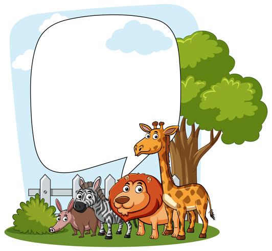 Border template with wild animals vector