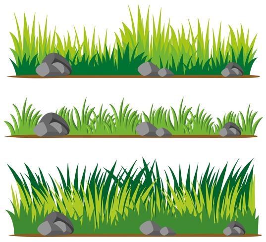 Seamless design for grass and rocks vector