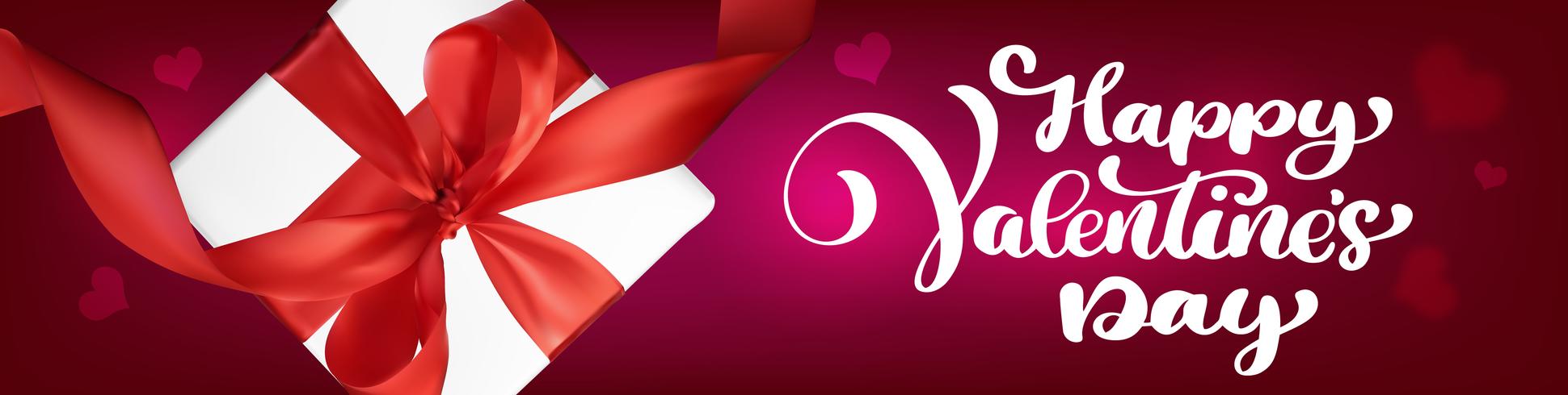 Texto de escritura a mano feliz día de San Valentín banners vector