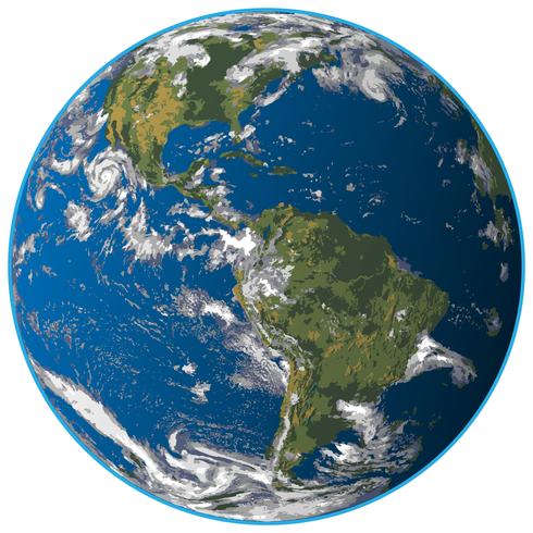 Realistic Earth Isolated Vector Illustration