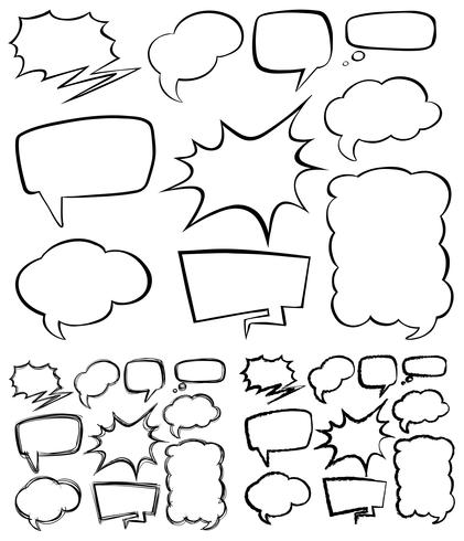 Different shape of speech bubbles vector