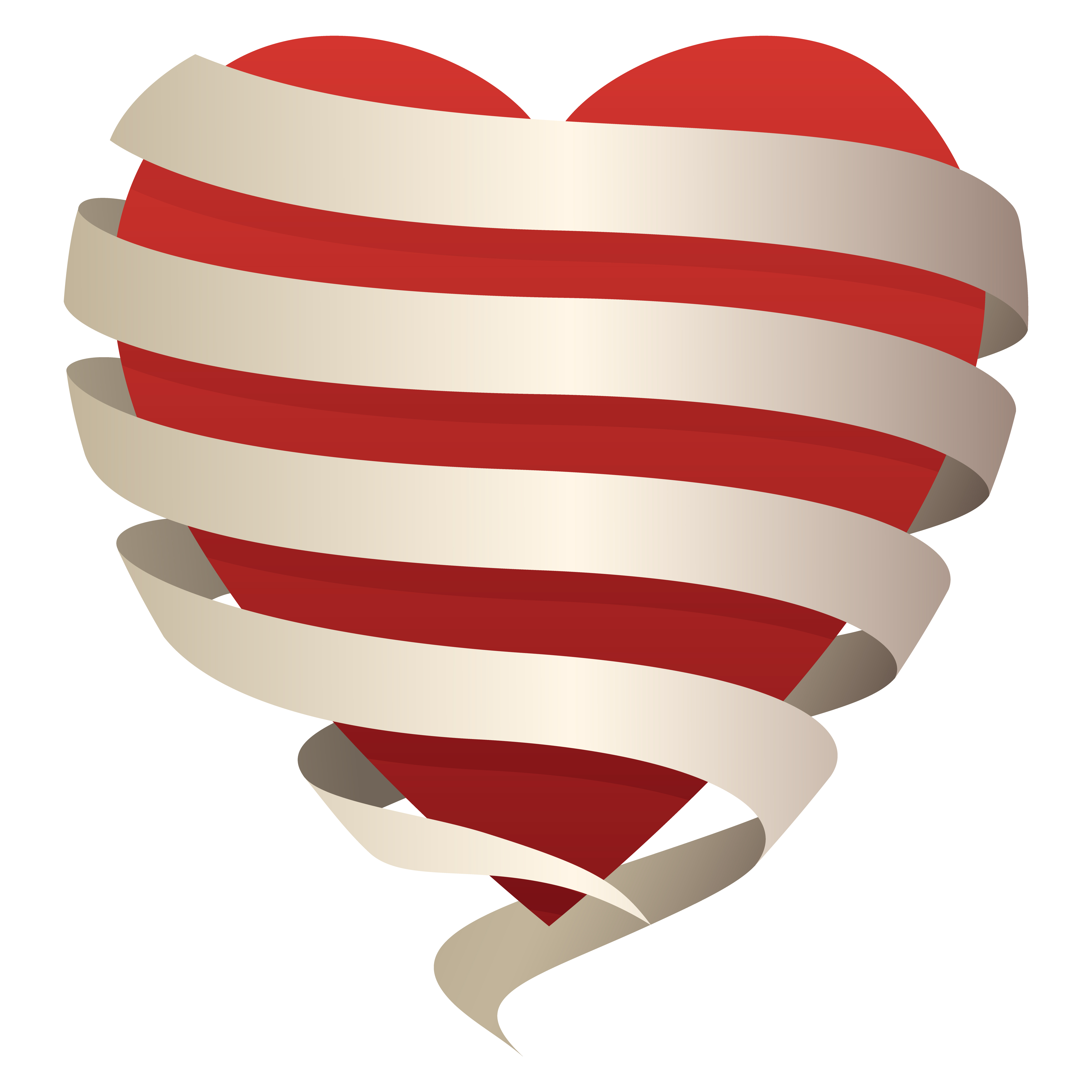 Download Beautiful romantic heart wrapped in a flowing banner ...