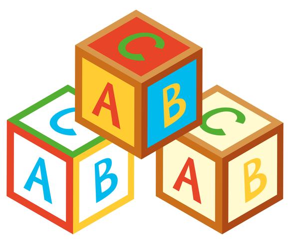 3D design for alphabet blocks vector