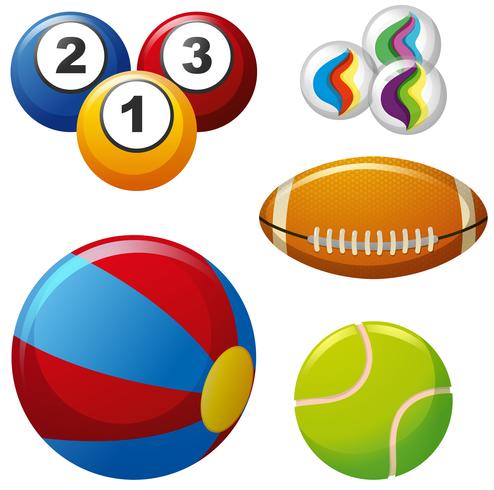 Five different kinds of balls vector