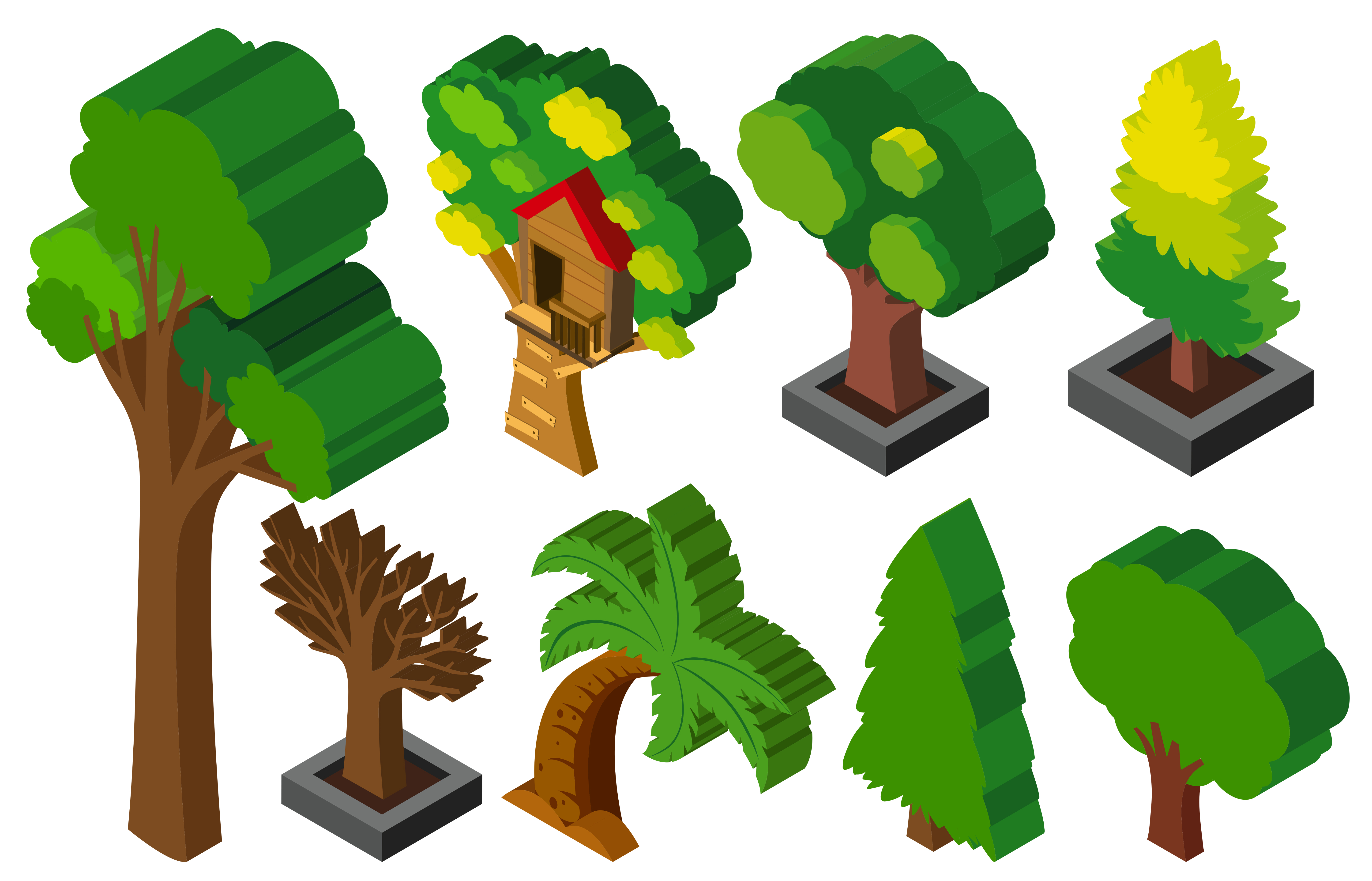 3d Design For Many Types Of Trees Download Free Vectors Clipart