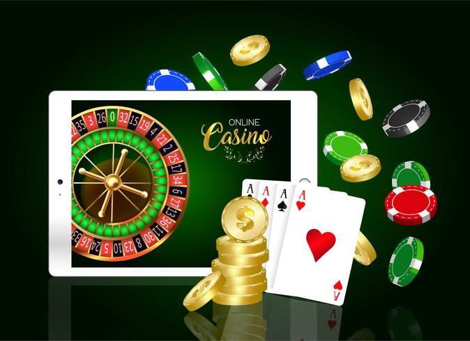 Banner de diseño de casino online. vector