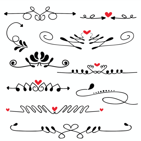 Hand drawn sketched line border wedding art vector illustration